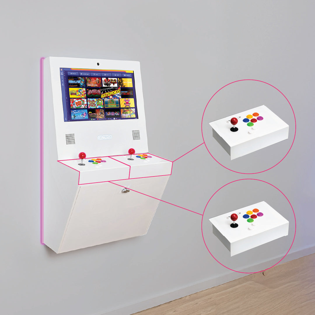 arcade machine pedal Polycade Sente: White Dual Controller