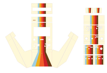 Polycade Retro Stripes - Magnet Decal Set