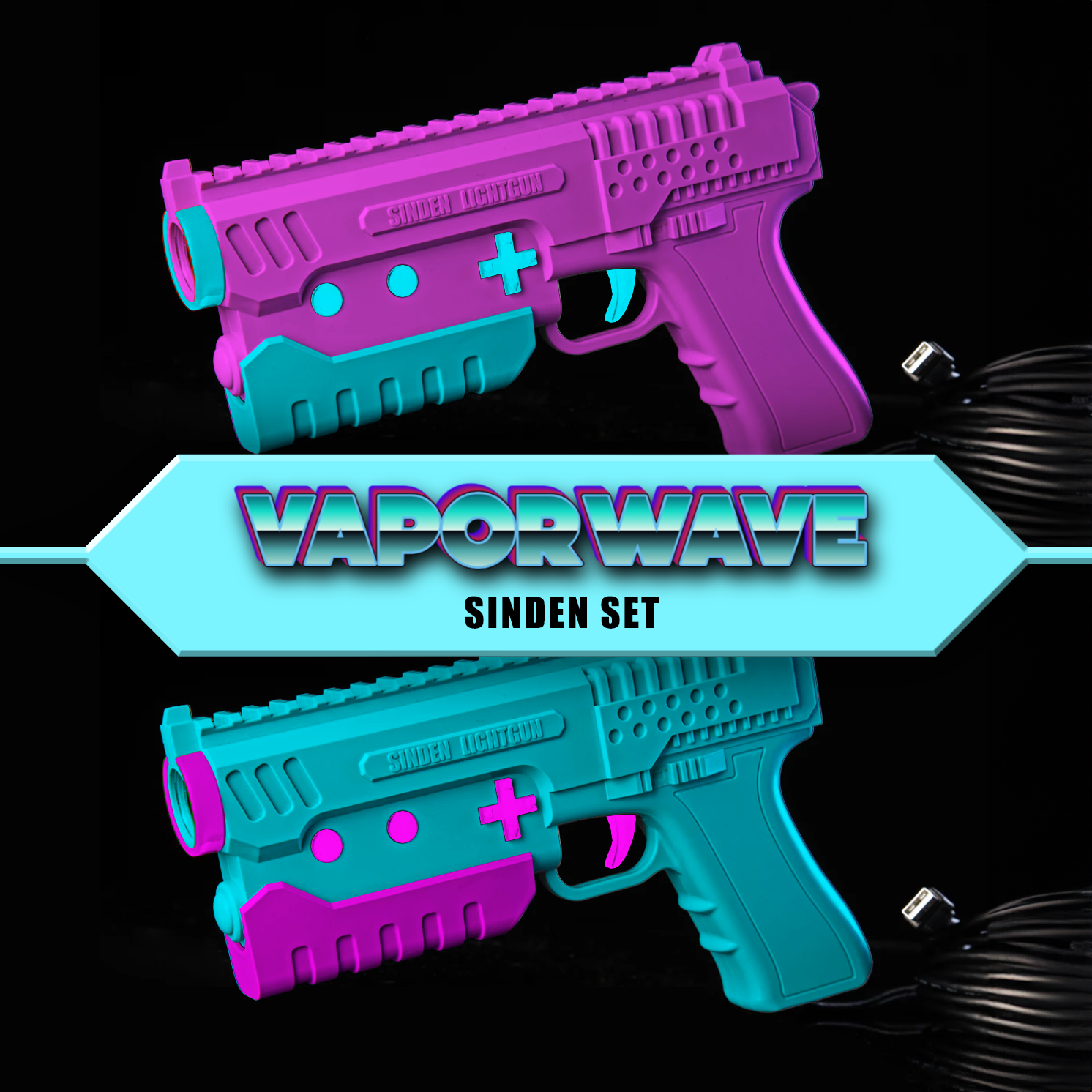 Sinden Light Guns With Recoil - Vaporwave (Set of 2)